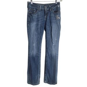 Ariat Denim Amber Low Rise Jeans Studded Women's Size 27 Long Blue Denim Western